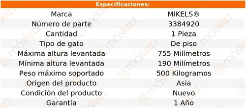 Gato De Transmisión 0.5 Ton Mikel's De Calidad Con 4 Ruedas