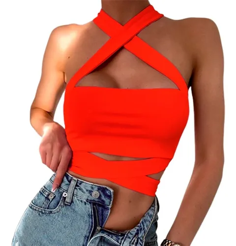 Blusas con tiras cruzadas en la espalda hotsell