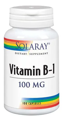 Suplemento Solaray De Vitamina B-1 100 Cápsulas Con Aloe Ver