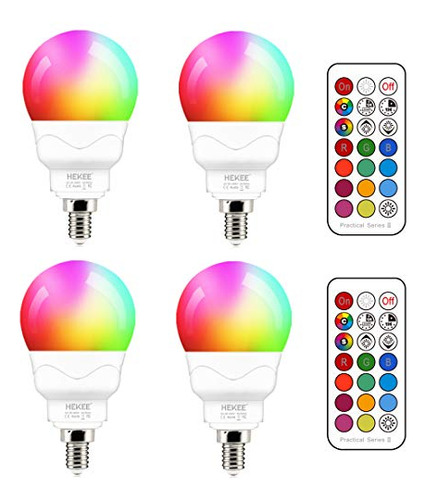 Bombillas De Luz Led E12 (equivalente A 40w) 5w, Rgb Que Cam