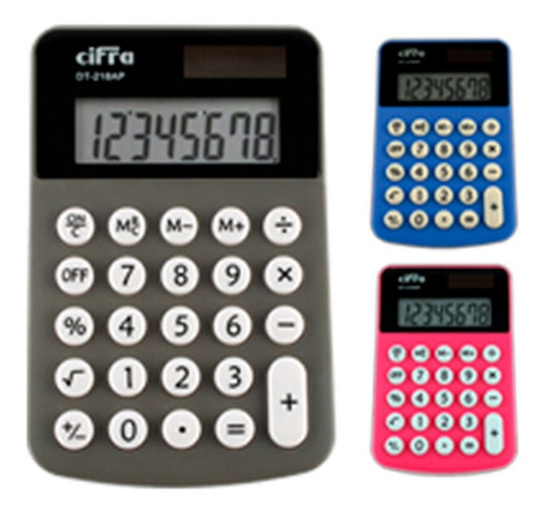 Imagen 1 de 3 de Calculadora De Mano Cifra Dt 218