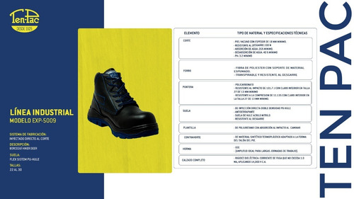 Imagen 5 de 5 de Calzado De Seguridad Ten-pac Borcegui Hiker Deere Negro