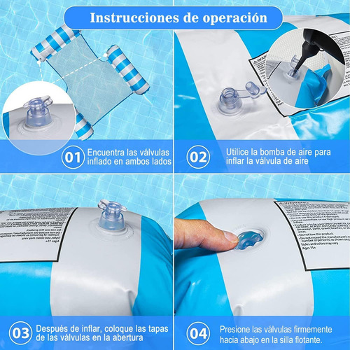 Hamaca De Agua Inflable 4 En 1, Pack De 2, Inflable Para