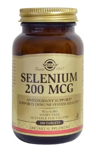 Selenium 200 Mcg 100 Tab-solgar - Unidad a $1029