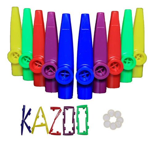 Crystaljun 20 Piezas De Plastico Kazoos Con 20 Diafragmas De