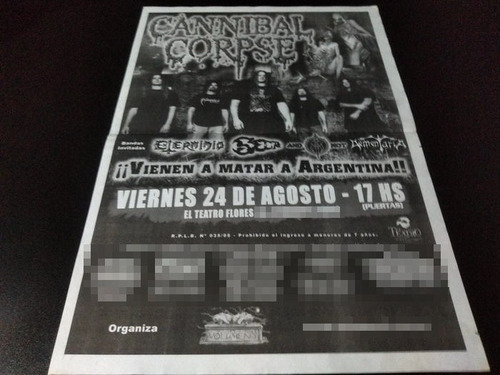 (pd325) Publicidad Clipping Cannibal Corpse Flores * 2007
