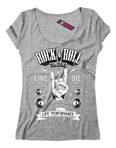 Remera Mujer Rock And Rock Live Fast Die Young Mb28 Dtg