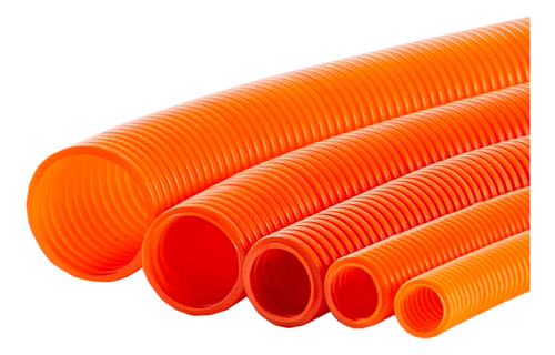 Tubo Conduit Corrugado Pvc Naranjo 20mm (rollo 25mt)