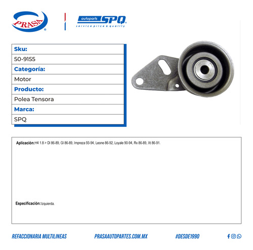 Polea Tensora Subaru Impreza 1993-1994 H4 1.8