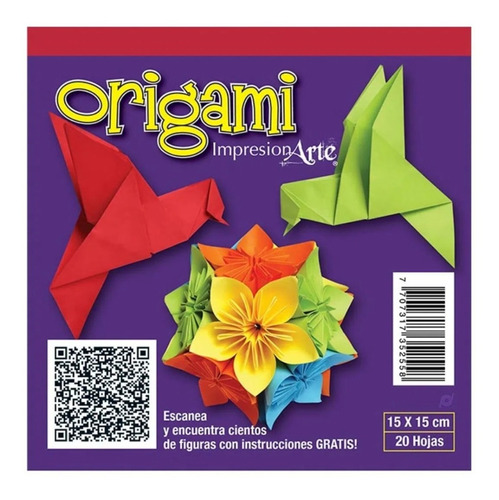 Block Papel Origami 15x15 Cm X50 Hojas X10 Block