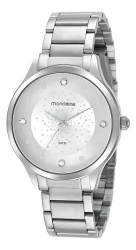 Relógio Feminino Mondaine Prata Analógico Com Pedras
