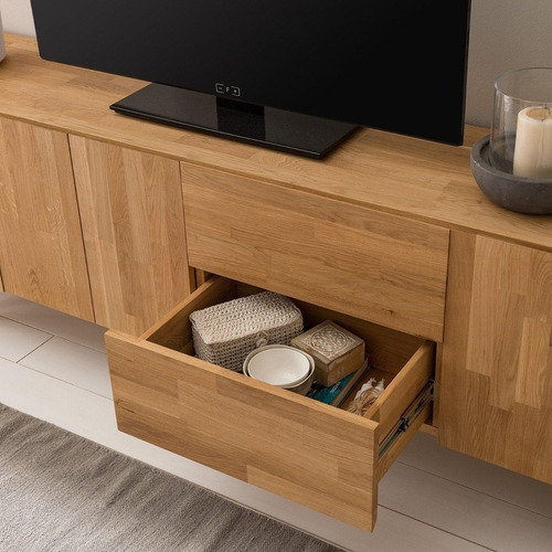 Imagen 6 de 8 de Mueble Tv 100% Madera Maciza De Roble Ref: Maciza05