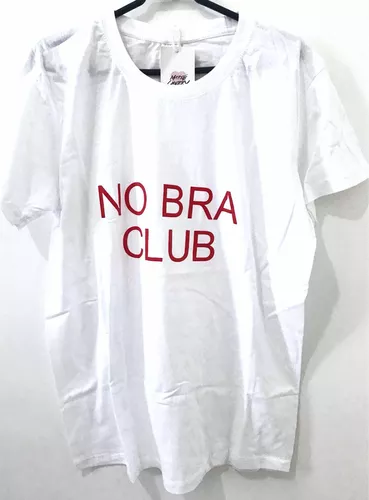 No Bra Club Funny Letters Printed Women Cropped Top Causal