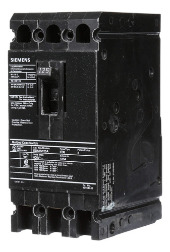 Siemens® Interruptor Termomagnético 125 A  Hhed63m125