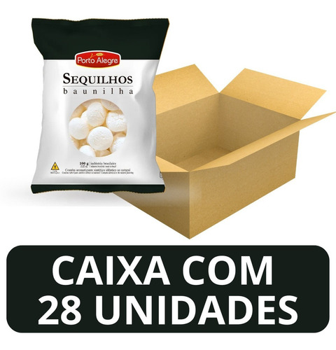 Caixa Com 28 Biscoito Sequilhos Baunilha Porto Alegre 100g