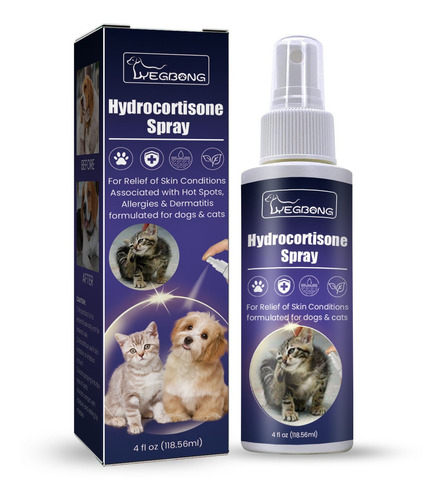 Aerosol De Hidrocortisona Para Mascotas, Perros, Gatos Y Cab