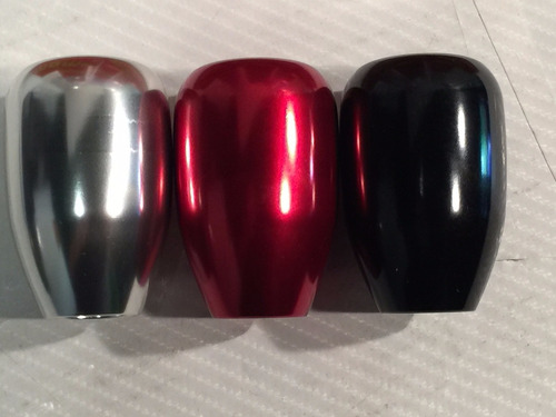 Imagen 6 de 6 de Palanca Pomo Cambio Metalica Tuning Negro Cromo Rojo F42