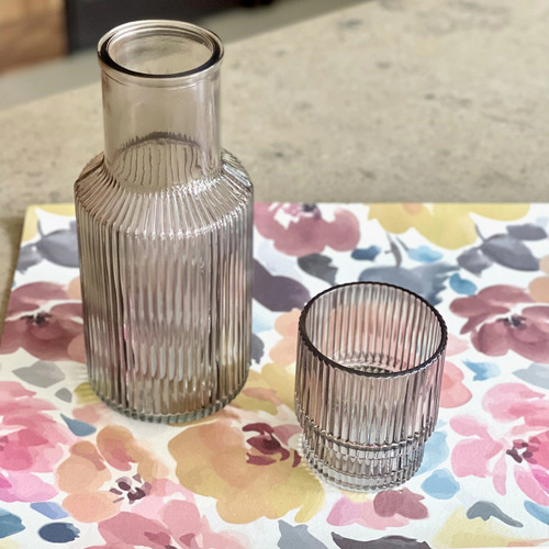 Set Jarra De Noche 1l + Vaso De Vidrio Negro