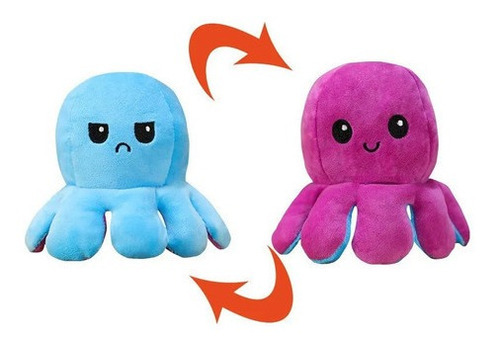 Muñeca de pulpo reversible de doble cara, colores surtidos