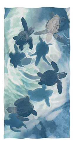 Toallas De Mano Bajo Agua Tortugas De 16x30 Pulgadas, T...