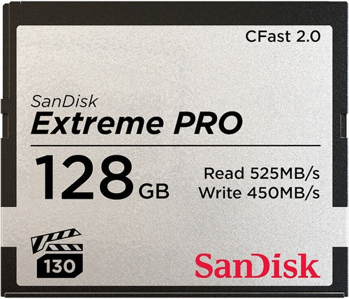 Memoria Sandisk Extreme Pro 128gb Cfast 2.0, 525 Mb/s 4k