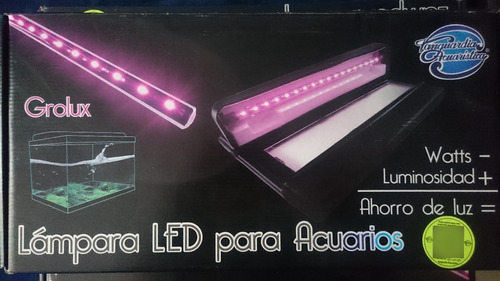 Lampara Led Grolux Con Tapa Para Acuario Standar De 40l