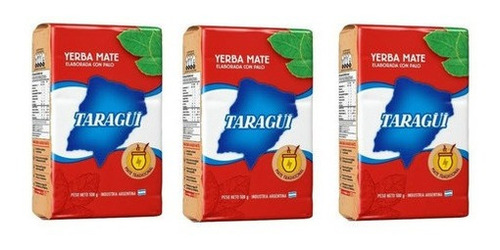 3 Yerba Mate Argentina Taragui Tradicional 500 G Erva