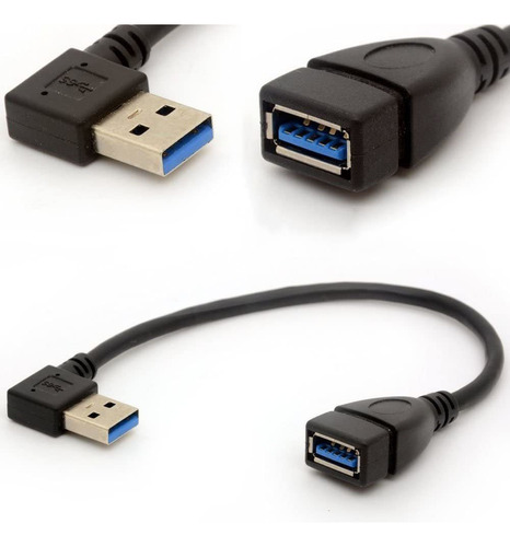 Cable De Extensión Usb 3 0 Ángulo Adaptador De 90 Gra...