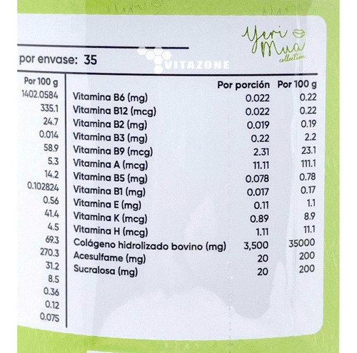 Imagen 4 de 8 de Colágeno Hidrolizado Yeri Mua 350 Grfresa Kiwi Sin Azúcar 3p