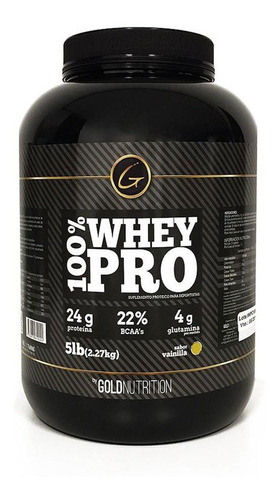 100% Whey Pro Gold Nutrition® 5lb - Proteína Masa Muscular