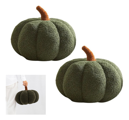 2 Cojines De Felpa Con Forma De Calabaza Para Decoración De