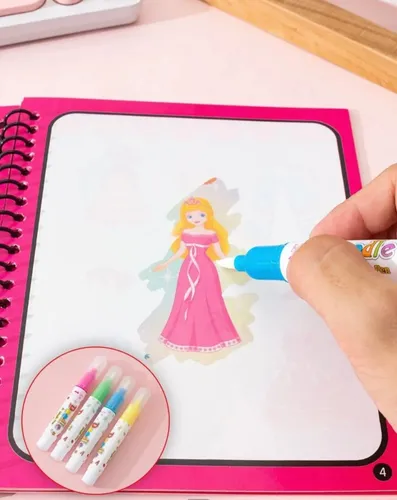 3 Libros Mágicos De Agua Reutilizables – Set De Dibujo Con 3 Temas Diferentes Y Pinceles, Ideal Para Niños, Libro De Colorear Con Agua Sin Manchas, Regalo Creativo Y Educativo