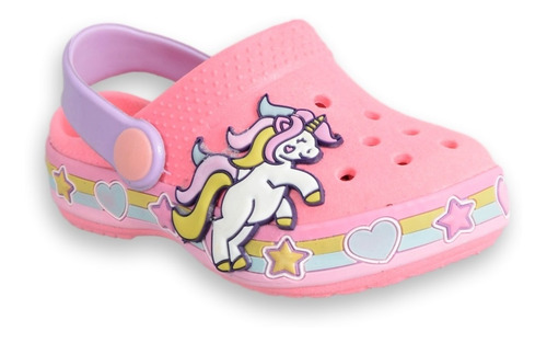 Imagen 3 de 6 de Zuecos Gomon Nena Infantil Personaje Unicornio Pets Verano