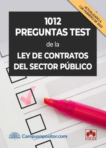 1012 Preguntas Test De La Ley De Contratos Del Sector Public