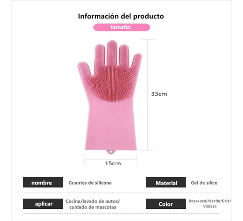 Guante De Silicon Multiuso Para Limpieza Y Cuidado Gris
