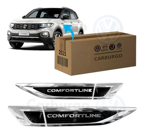 Kit Emblema Lateral T-cross Comfortline Original Volkswagen