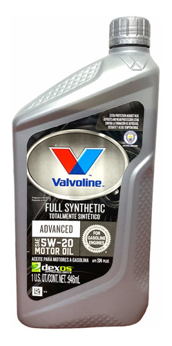 Aceite 5w20 Full Sintético Marca Valvoline