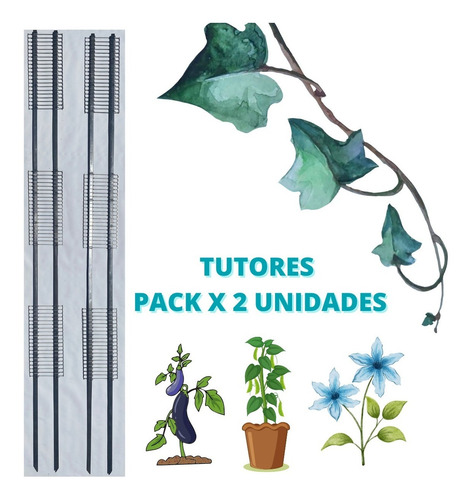 Imagen 4 de 10 de Tutor Plantas Huertas Jardín Trepadoras Hierro 150cm Pack X2