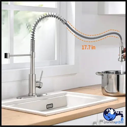 Griferia gourmet cocina mesada monocomando canilla 50 cm sale