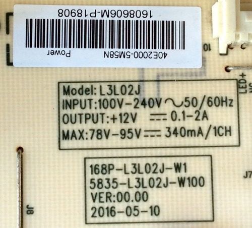 Fuente Lg Cov33916001 / 168p-l3l02j-w1 Modelo 40lh5000-ua (Usado)