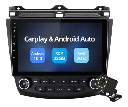 Estéreo Android 10 Carplay 2gb Para Honda Accord 2003-2007 .