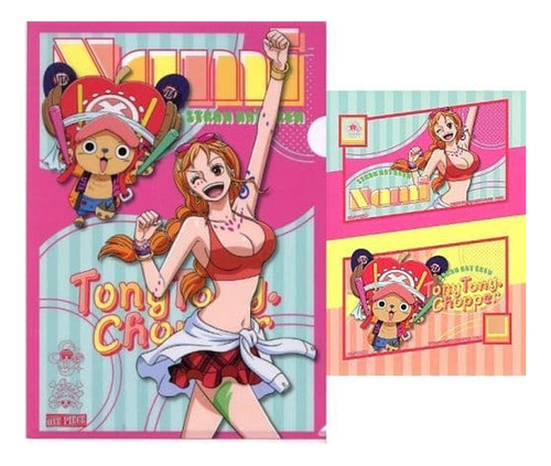 Carpeta Y Stickers One Piece Film Red Nami Y Chopper Bandai 