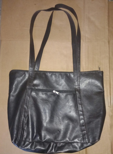 Cartera Bolso Amplia Negra Grande 29x43x11 