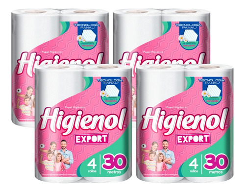 Pack X4 Papel Higienico Export Simple Higienol 4x 30mt