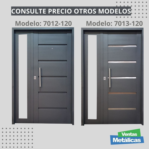 Puerta De 1.20 X 2.0 Con Postigo Fijo Chapa Decorada Blanco