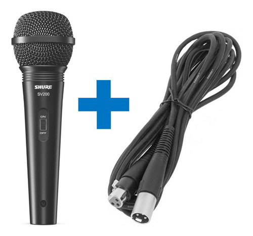 Micrófono Shure Sv200 Con Interruptor + Cable Xlr A Xlr