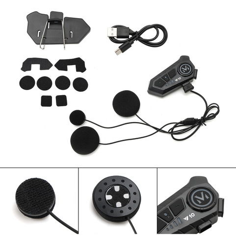 Casco Bluetooth Auricular Universal Y10 For Motocicleta