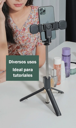 Imagen 9 de 10 de Palo Selfie Doble Luz Led Gimbal Bluetooth Celular Tripode