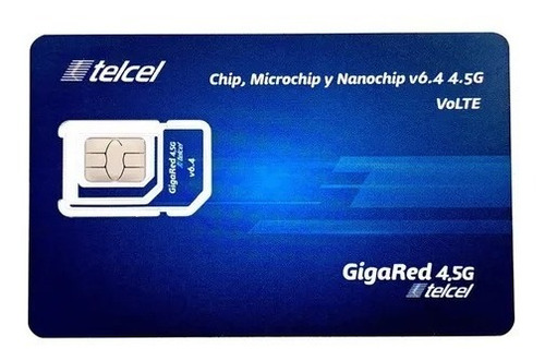 3 Chips Amigo Telcel 4.5g Sim Lada 55