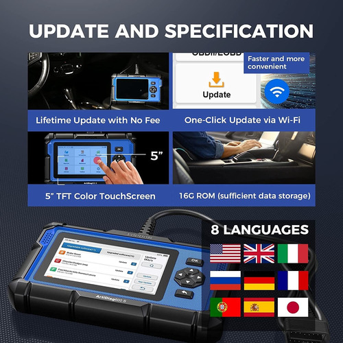 Escáner Obd2 Topdon Ad600s, Con 8 Servicios De Reseteo